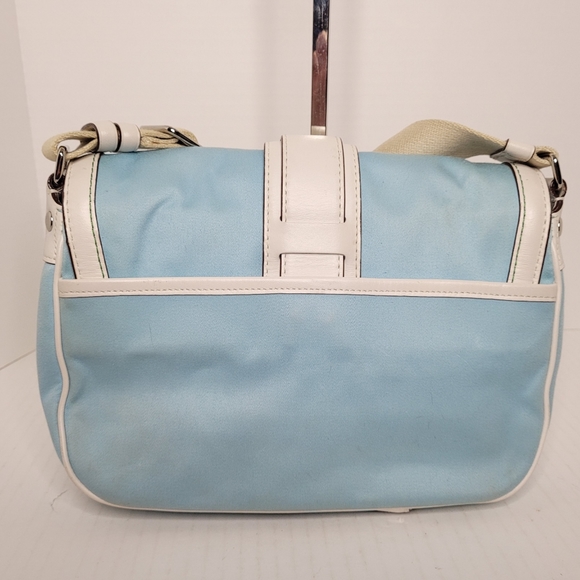 Coach Hampton Blue Soho Twill/Leather Shoulder Bag M0669-P10707 - Picture 5 of 13